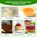 8" Round Cake Pan, 4Pcs Nonstick Cake Pans, Carbon Steel Baking Pans with Handle, Dishwasher Safe