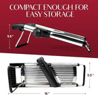 Gramercy Adjustable Mandoline Food Slicer, Mandoline Slicer for Kitchen, Mandolin, Potato, Tomato, Carrot, Vegetable, Fruit and Onion Cutter - Stainless Steel - INCLUDING 1 Pair Cut-Resistant Gloves