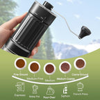Mini Manual Coffee Grinder with 40 Adjustable Settings, Portable Hand Coffee Bean Mill with 30g Capacity, Compact Conical Burr Grinder for Espresso, Pour Over, French Press, Travel/Camping/Office