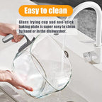 X&E 6-in-1 Glass Air Fryer,5QT Large Capacity, Up to 400°F High Heat,Food-Grade Borosilicate Glass,Easy-Clean Nonstick Basket, Smart Timer & Presets,Healthier, Less Oil Cooking