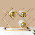 Countertop Wine Rack - 10 Bottle Freestanding Modern Gold Metal Small Wine Rack - Tabletop Wine Holder Stand for Cabinet, Pantry, Wine Bottle Storag…