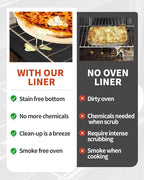 Oven Liners for Bottom of Oven - 2 Pack Large Heavy Duty Oven Mats, 17"x 25" Reusable Matt Liner for Electric, Gas, Toaster Ovens & Grills, BPA & PFOA Free, Kitchen Essentials, Black