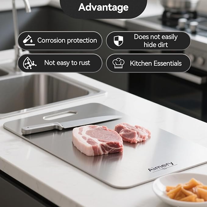 Titanium Cutting Board For Kitchen,100% Pure Titanium Cutting Board,Food GradeQuality,Non-Stick Double-Sided Cutting,Dishwasher Safe, Easy To Clean (M:14 * 10 Inches)