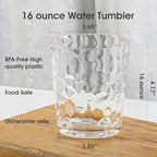 BPA-Free Plastic Tumblers 6 Pack (6x16oz) | Reusable Dishwasher Safe | Stackable Shatterproof Cups | Plastic Drinkware & Drinking Tumblers for Restaurant, Home, Party