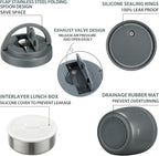 Thermo Food Jar for Hot Food Adults 32OZ Soup Thermo Lunch Containers Wide Mouth Vacuum Insulated Stainless Steel Leakproof Bento Box with Spoon (Grey)