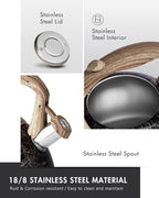 POLIVIAR Tea Kettle, Iron Grey Tea Pot Stovetop, 2.7 Quart Loud Whistling Coffee and Teapot, Food Grade Stainless Steel for Anti-Hot Handle and No-Rust, Suitable for All Heat Sources (JX2020-RB30)