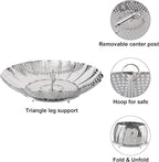 Steamer Basket, Stainless Steel Vegetable Steam Baskets for Steaming Cooking Expandable to Fit Various Size Pot (5.5" to 9.3")