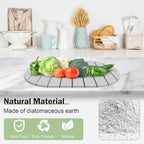 Stone Dish Drying Mat for Kitchen Counter,24"(L)×16"(W) Collapsible Fast-Drying Diatomaceous Earth Mats with Towel Sanding Tool,Versatile Stone Drying Mats for Cups Dishes Bottles