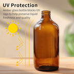 15 Pack 16oz Amber Glass Boston Round Bottles with Phenolic Polycone Caps – Airtight, Leak-Proof Brown Glass Containers for Kombucha Brewing, Storing Condiments, Essential Oils, and Homemade Solutions