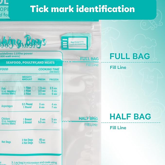 40×Steam Cooking Bags Microwave Steamer Bags for Vegetables,Potatoes and Meat (2 Pack)