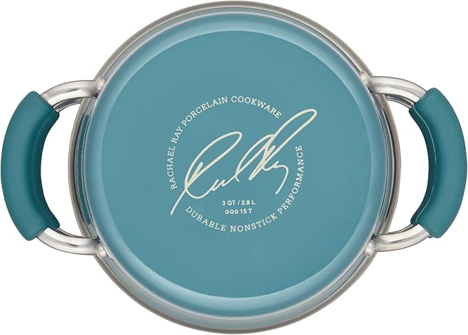 Rachael Ray Cucina Hard Porcelain Enamel Nonstick Multi-Pot / Steamer Set, 3-Quart, Agave Blue - 16799