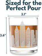 Greenline Goods – Atlanta, GA Skyline Whiskey Glasses (Set of 2), 10 oz – Rocks/Old Fashioned Tumblers