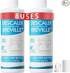 8 Uses Breville Compatible Descaling Solution, 2 Years Descaler Kit Come with 8 Cleaning Tablets, Maintenance Kit Specially Designed to Clean Breville Machines (4 Use Each Bottle, 2 Bottles)