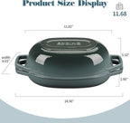 Enameled Cast Iron Oval Dutch Oven Pot with Lid, Dutch Oven for Sourdough Bread Baking, Oval Bread Pan, 5qt, Slateblue