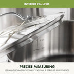 GreenPan 11 Piece Stainless Steel Cookware Set, Induction Ready, Tri-Ply Multiclad Pots & Pans with Lids, Compatible on All Cooktops, Measurement Markings, Dishwasher & Oven Safe,Swift, Silver Handles