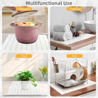 Large Stone Dish Drying Mats for Kitchen Counter, 24"(L)×16"(W), Fast Dry Super Absorbent Collapsible Dish Drying Pad (White, 24"(L)×16"(W))