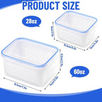 Large Fruit Containers for Fridge - Leakproof Food Storage Containers with Removable Colander - Dishwasher safe Produce Containers Keep Fruits, Vegetables, Berry, Meat Fresh longer (2)