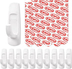 Utility Wall Hooks for Hanging Large 10 Hooks, Damage Free Hanging Wall Hooks with Adhesive Strips, Heavy Duty Adhesive Hooks Damage Free for Key Holder, Coat, Door, Shower Hanging