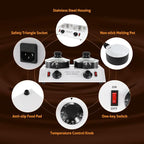 WICHEMI Chocolate Melting Pot Chocolate Warmer Chocolate Melter Chocolate Tempering Machine Pot for Home, Commercial Electric Melting for Chocolate, Butter, Cheese, Cream, Candy, Milk (Double Pots)