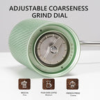 TIMEMORE Manual Coffee Grinder CNC Stainless Steel Burr Coffee Grinder with Capacity 20g Chestnut C3S Internal External Adjustable Setting, Double Bearing Positioning for Travel Camping, Home Green