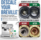 Breville Compatible Descaling Solution. Bottle of Descaler Solution. Descaling Kit Removes Limescale For Hotter Coffee. 2 Uses Descaler For Breville Coffee Machines.