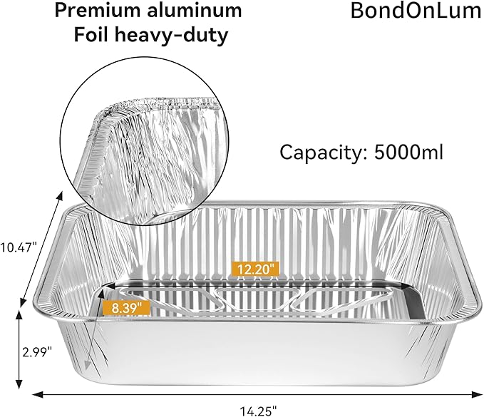 Aluminum Foil Pans Half Size, Disposable Heavy Duty 9×13 Baking Pans, Deep Family Size Container, Foil Pans for Roasting,Catering,Picnic or Holiday needs(20 Pack)