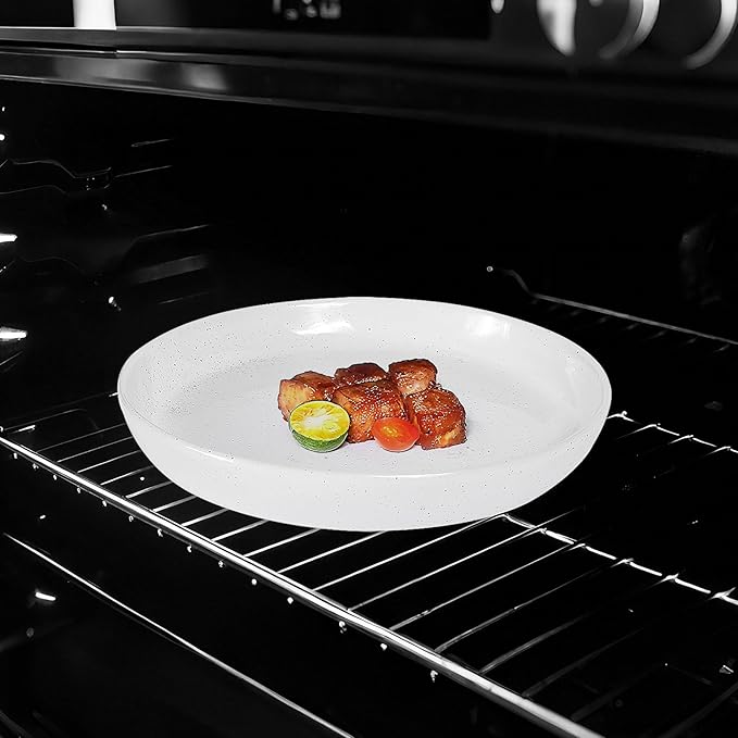 Ceramic Dinner Plates Set - 10 Inch Stoneware Plates, 4pcs Porcelain Plate, Dinnerware Dish set for Kitchen, Microwave Safe, Dishwasher Safe, Scratch Resistant,White