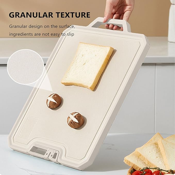 Large Cutting Boards Double Sided, 16.3'' x 12.5'' 304 Stainless Steel Cutting Board for Kitchen, Food-Grade Wheat Straw PP Large Chopping Board, Chopping Boards for Kitchen