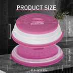 Collapsible Microwave Splatter Cover for Food, Vented Microwave Lid with Hook Hole, Splatter Guard for Plate Dish Bowl, Vegetable Fruit Colander Multi-function Kitchen Gadget (Purple)
