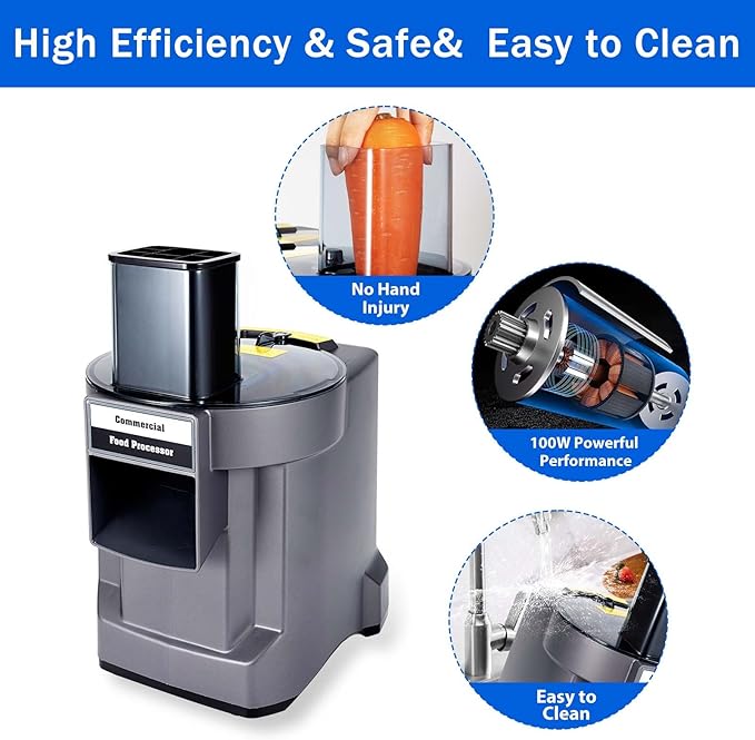 3 in 1 Commercial Vegetable Dicer Chopper,Multifunctional Food Processor, Electric Potato Cutter Automatic Onion Slicer& Shredder with 3 Blades