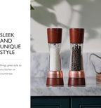 Cole & Mason Derwent Salt Mill - Gourmet Precision Salt Grinder - Refillable Seasoning and Spice Tools - Adjustable Seat, Himalayan and Kosher Salt Grinder Settings - Rose Gold