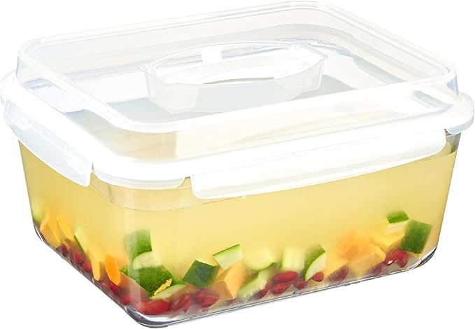 Extra Large Oven Safe Glass Food Storage Container with Airtight Locking Lid & Handle. 6500ml / 220oz / 28 Cup - Storing Lunch Food, Vegetables, Fruits, Baking Casserole, Roasting Turkey, BPA Free.