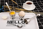 Egg Cracker Topper Cutter Set for Soft Boiled Eggs Stainless Steel Shell Remover Separator Include 2 Egg Cups 2 Spoons 1 Topper Cutter
