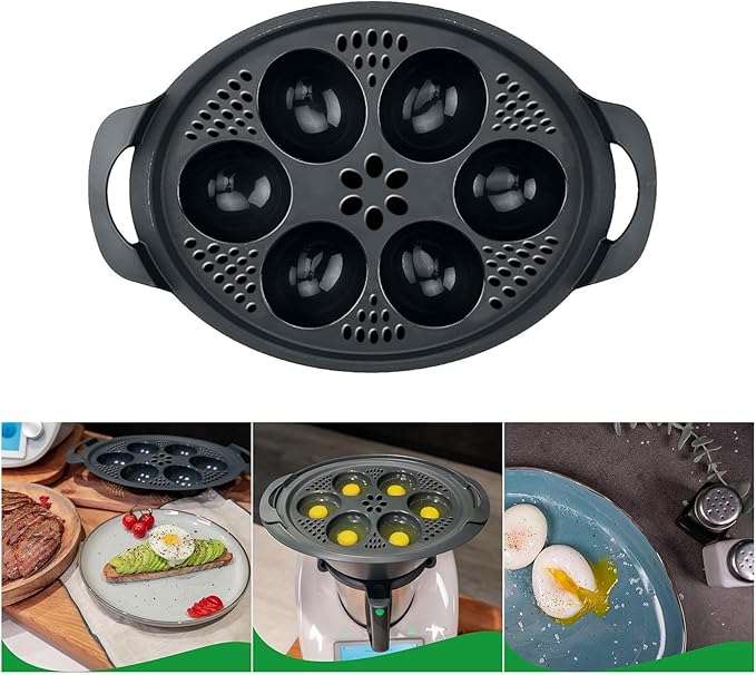 Nonstick Microwave Eggs Poacher Insert 6 Cup Eggs Cooker for Air Fryers Oven and Cooking Machines Baking Accessories