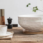 Large Pasta Bowls Set of 2, 9 Inch Pasta Serving Bowl Dinner Bowls, Wide and Shallow Microwave Dishwasher Safe Bowl Set of 2