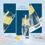CUKBLESS Drinking Glasses Set of 6, Crystal Highball Water Glasses, Glass Cups for Water, Juice, Beverage, Mojito, Mixed Drinks, Cocktail Glass Set，13 Oz