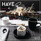 Vikko Dessert Plate, Set of 6 Elegant Dessert Plates with Rim, Black, Porcelain, Stackable 6 Inch Dessert Plates, Dishwasher Safe