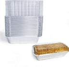 Disposable Loaf Pan with Lid for Baking - 1.5 Lb Disposable Bread Pans - Meatloaf Pans – 50 Aluminum Foil Pans and 50 Clear Lids - Perfect for Baking Cakes, Bread, Meatloaf…