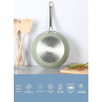 Sur La Table Kitchen Essentials 10 Inch Fry Pan PFA Free Titanium Ceramic Nonstick Interior Forged Aluminum Cookware Frying Pan - Green - Induction Compatible