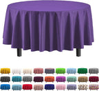 Party Solids 12-Pack Premium Plastic 84-Inch Round Tablecloth - Purple