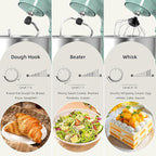 Electric Stand Mixer, 10 Speeds Tilt-Head Food Mixer, 3-IN-1 Kitchen Mixer for Daily Cooks with Dishwasher-Safe 6.5 QT Bowl,Dough Hook, Beater, Whisk (Agave Green)