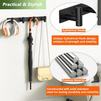 Coat Rack Wall Mounted with 4 Hooks, Wall Hooks for Hanging Towel Coat Hat Bag, Heavy Duty, Metal Hat Rack Coat Hanger Towel Hooks Coat Hooks for Entryway Bathroom Kitchen (Black, 2 Packs)