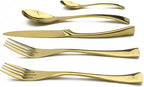 20-Piece 18/10 Stainless Steel Gold Flatware Set, Serive for 4