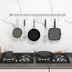 Kitchen Utensil Rack 2 Pack, 20.9 Inch Pots and Pans Hanging Rack Wall Mounted, 304 Stainless Steel Lid Cooking Utensil Hanger