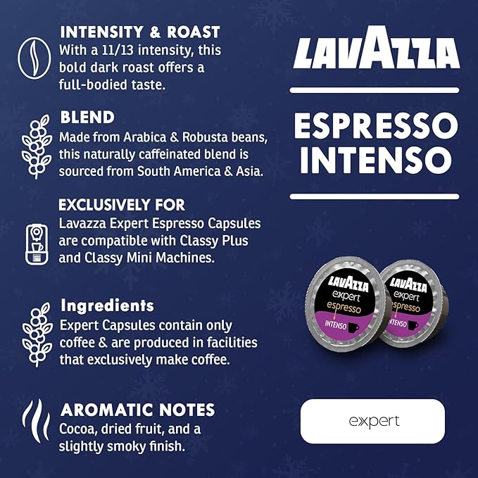 Lavazza Classy Plus Coffee Maker – 72 Count Intenso Espresso Capsules – Dual Brew Espresso & Lungo Machine Compatible Expert Capsules