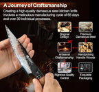 XINZUO 5.6 inch Paring Petty Knife,High Carbon 67 Layers Damascus Steel Fruit and Vegetable Small Kitchen Utility Knife,Burnt Wood Handle