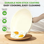 NutriChef 75-Piece Non-Stick Pots and Pans Set, Complete Ceramic Cookware Set with Bakeware, Utensils, Knife Set, & Accessories, Stain-Resistant, Food-Grade Safe, Cream/Brown