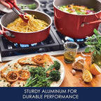 Rachael Ray Cucina Nonstick Cookware Pots and Pans Set, 12 Piece, Cranberry Red