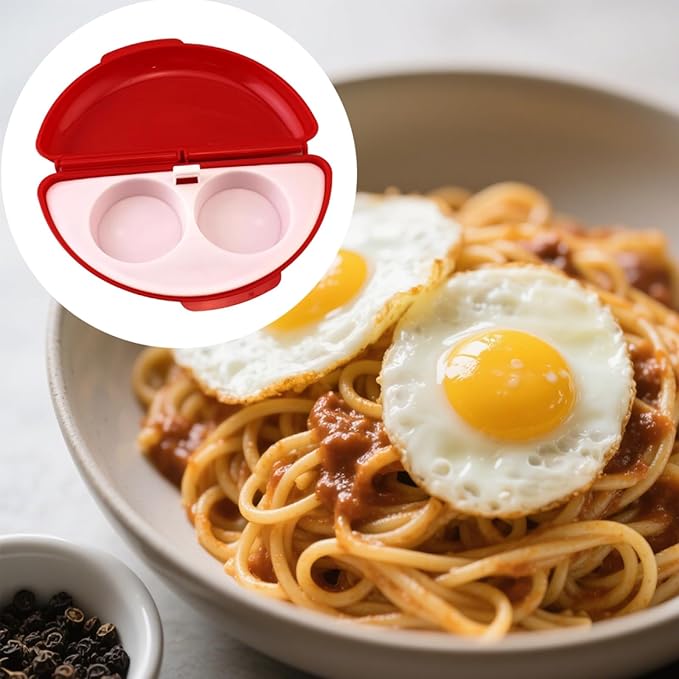 Multifunction Microwave Egg Cooker, Microwave Egg Boiler Poacher, 2 Cavity Nonstick Poached Egg Maker with Lid, Breakfast Egg Cookware (White)