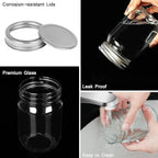 12 oz Glass Mason Jar, 20 Pack 360ml Canning Jars with Regular Mouth Lids, Glass Jars Storage Containers for Overnight Oats, Jam, Jelly, Honey, Beans, Spice, Wedding Party Favors, Shower Favors